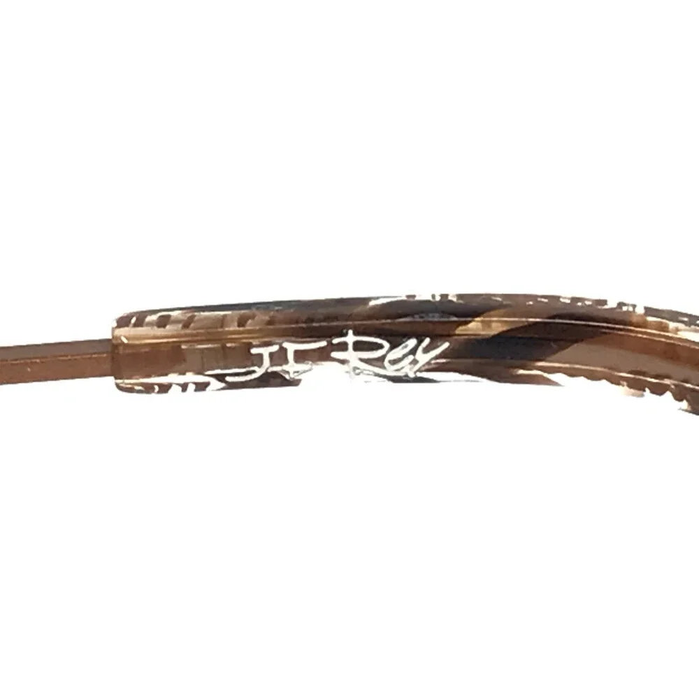 J. F. Rey Eyeglasses Frames JF2969 2090 Brown Rust Blue Wire Rim 51-17-143